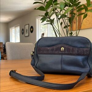 Etienne Aigner Navy Blue Leather Purse